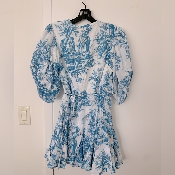RARE Rhode ROSIE COTTON MINI WRAP DRESS IN FRENCH WHITE TOILE - Picture 6 of 9